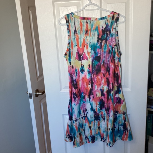EUC Camisa Abstract Tie-Dye Summer Dress with Pockets - Picture 2 of 4